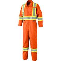 7705T FR-Tech&reg; Flame-Resistant Coverall with Leg Zippers, Size 40 (Tall), High Visibility Orange, 9.7 cal/cm² Par Equipment