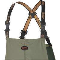 D7020 Dry King&reg; Stretch Bib Pants, X-Small, Polyurethane, Green Par Equipment