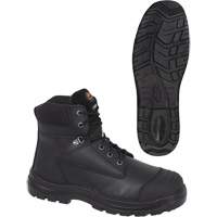1025 Bottes de travail 6" noires, Cuir, Embout Acier, Taille 10 Par Equipment
