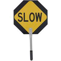 Traffic Stop/Slow Paddle, 16" x 16", Aluminum, English SHE774 | Par Equipment