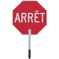 Traffic Stop/Slow Paddle - French, 18" x 18", Aluminum, French SHE777 | Par Equipment