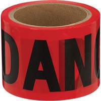 Danger Tape, Bilingual, 3" W x 200' L, 1.5 mils, Black on Red SHE797 | Par Equipment