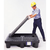 4-Drum Economy Ultra-Spill Pallet<sup>®</sup>, 66 US gal. Spill Capacity, 53" x 53" x 11.8" SHF619 | Par Equipment
