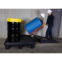 4-Drum Economy Ultra-Spill Pallet<sup>®</sup>, 66 US gal. Spill Capacity, 53" x 53" x 11.8" SHF619 | Par Equipment
