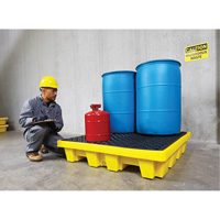 4-Drum Nestable Ultra-Spill Pallet<sup>®</sup>, 66 US gal. Spill Capacity, 51" x 51" x 10" SHF621 | Par Equipment