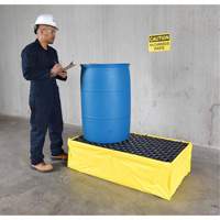 2-Drum Flexible Ultra-Spill Pallet<sup>®</sup>, 66 US gal. Spill Capacity, 48" x 24" x 14" SHF624 | Par Equipment