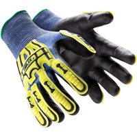 Gants r&eacute;sistants aux chocs Helix 3016, 7/Petit, Paume en PEHP, Poignet &eacute;lastique/Poignet en tricot Par Equipment