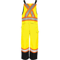 TO1 Winter Traffic Overalls, Polyester, Small, Black/High Visibility Lime-Yellow Par Equipment