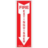 Enseigne Fire Extinguisher, 12" x 4", Aluminium, Anglais avec pictogramme Par Equipment