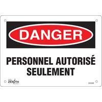 "Personnel autorisé seulement" Sign, 7" x 10", Plastic, French SHG596 | Par Equipment
