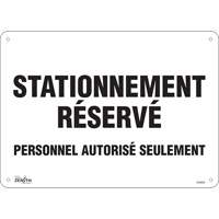 "Stationnement réservé" Parking Sign, 10" x 14", Aluminum, French SHG602 | Par Equipment