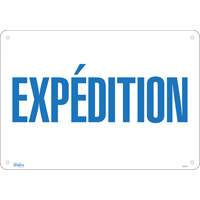"Expédition" Sign, 14" x 20", Aluminum, French SHG603 | Par Equipment
