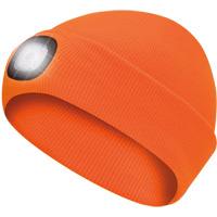 5675 Knit Toque with LED Headlight, Fleece Lining, One Size, High Visibility Orange Par Equipment