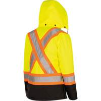 5021BBW Manteau 7 en 1 imperm&eacute;able pour femmes avec capuchon, Polyester/Polyur&eacute;thane, Jaune lime haute visibilit&eacute;, T-petit Par Equipment