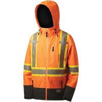 5220 Manteau de s&eacute;curit&eacute; imperm&eacute;able &agrave; coquille souple de premi&egrave;re qualit&eacute;, Polyester, Orange haute visibilit&eacute;, 2T-Grand Par Equipment