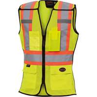 489 Women's High-Visibility Safety Tear-Away Vest, High Visibility Lime-Yellow, X-Small, Polyester Par Equipment