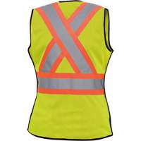 489 Women's High-Visibility Safety Tear-Away Vest, High Visibility Lime-Yellow, X-Small, Polyester Par Equipment