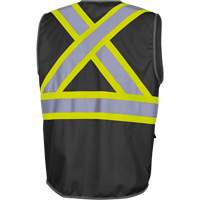6959BK Veste de s&eacute;curit&eacute; haute visibilit&eacute; en tricot chaîne avec fermeture &agrave; glissi&egrave;re, Noir, T-petit, Polyester Par Equipment