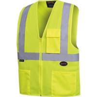 Safety Vest with 2" Tape, High Visibility Lime-Yellow, 4X-Large, Polyester, CSA Z96 Class 2 - Level 2 SHI027 | Par Equipment
