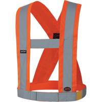 5491 Bretelles ajustables de s&eacute;curit&eacute; haute visibilit&eacute; de 4" de largeur, R&eacute;pond ou surpasse la norme CSA Z96 classe 2 - niveau 2, Orange haute visibilit&eacute;, Couleur r&eacute;fl&eacute;chissante Argent, Taille unique Par Equipment