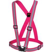High-Visibility Adjustable Safety Sash, Pink, Silver Reflective Colour, One Size SHI032 | Par Equipment
