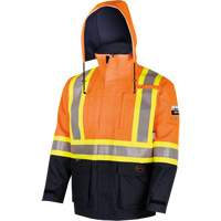4484 Defender&reg; FR/Arc/Antistatic Trilaminate Safety Jacket, Small, Black/High Visibility Orange, 11 cal/cm² Par Equipment