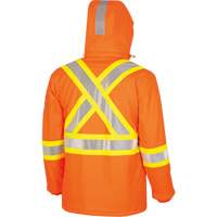 5884 Flash-Gard&reg; FR/Arc-Rated Waterproof Jacket with Hood, Small, High Visibility Orange, 51 cal/cm² Par Equipment