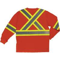 Long Sleeve Safety T-Shirt, Cotton, X-Small, High Visibility Orange SHI995 | Par Equipment