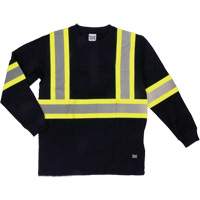 Long Sleeve Safety T-Shirt, Cotton, X-Small, Black SHJ005 | Par Equipment
