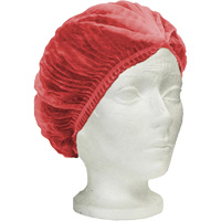 RONCO Care Pleated Bouffant Cap, Polypropylene, 24", Red Par Equipment