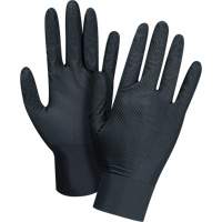 Gants d'examen de poids lourd &agrave; prise tactile, Petit, Nitrile, 8 mils, Sans poudre, Noir Par Equipment