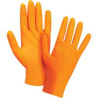 Gants d'examen de poids lourd &agrave; prise tactile, Petit, Nitrile, 8 mils, Sans poudre, Orange Par Equipment