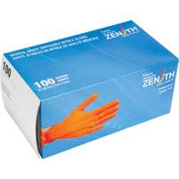 Gants d'examen de poids lourd &agrave; prise tactile, Petit, Nitrile, 8 mils, Sans poudre, Orange Par Equipment