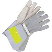 Lined Utility Gloves with 5" Cuff, Grain Cowhide, Size 10 Par Equipment