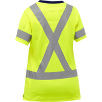 Chemise &agrave; manches courtes et X au dos Bisley pour femmes, Poly-coton, Petit, Jaune lime haute visibilit&eacute; Par Equipment