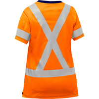 Chemise &agrave; manches courtes et X au dos Bisley pour femmes, Poly-coton, Petit, Orange haute visibilit&eacute; Par Equipment