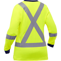 Chemise &agrave; manches longues et X au dos Bisley pour femmes, Poly-coton, Petit, Jaune lime haute visibilit&eacute; Par Equipment