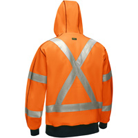 Bisley&reg; X-Back Full Zip Hooded Sweatshirt with Sherpa Lining, Small, High Visibility Orange Par Equipment