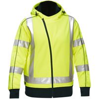 Bisley&reg; X-Back Women's Contoured Full Zip Hooded Sweatshirt with Sherpa Lining, Small, High Visibility Lime-Yellow Par Equipment