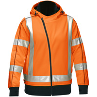 Bisley&reg; X-Back Women's Contoured Full Zip Hooded Sweatshirt with Sherpa Lining, Small, High Visibility Orange Par Equipment