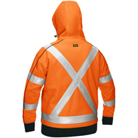 Bisley&reg; X-Back Women's Contoured Full Zip Hooded Sweatshirt with Sherpa Lining, Small, High Visibility Orange Par Equipment
