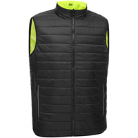 Bisley&reg; X-Back Reversible Puffer Vest, High Visibility Lime-Yellow, Small, Polyester Par Equipment