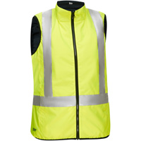 Bisley&reg; X-Back Women's Contoured Reversible Puffer Vest, High Visibility Lime-Yellow, Small, Polyester Par Equipment