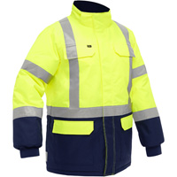 Bisley&reg; X-Back Extreme Cold Jacket with Navy Bottom, Polyester, High Visibility Lime-Yellow, Small Par Equipment