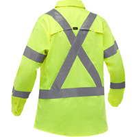 Chemise de travail &agrave; manches longues et X au dos Bisley avec X-Airflow pour femmes, Poly-coton, Petit, Jaune lime haute visibilit&eacute; Par Equipment