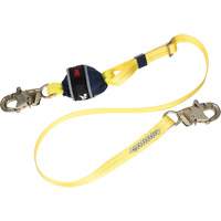 Adjustable Web Shock-Absorbing Lanyard, 6', Snap Hook Center, Snap Hook Leg Ends, Polyester Par Equipment