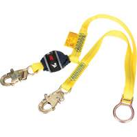 Tie-Back Web Shock-Absorbing Lanyard, 6', Snap Hook Center, Snap Hook Leg Ends, Polyester Par Equipment