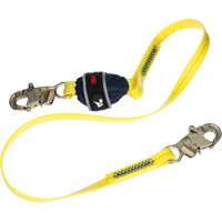 Coated Web Shock-Absorbing Lanyard, 6', Snap Hook Center, Snap Hook Leg Ends Par Equipment
