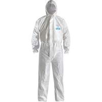 CoverMe XP1800  Type 5/6 Coveralls with Hood, Medium, White, Microporous Par Equipment