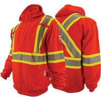 Atlas Guardian&reg; FR/AR Full-Zip Hoodies, Men's, X-Small, High Visibility Orange, 18 cal/cm² Par Equipment